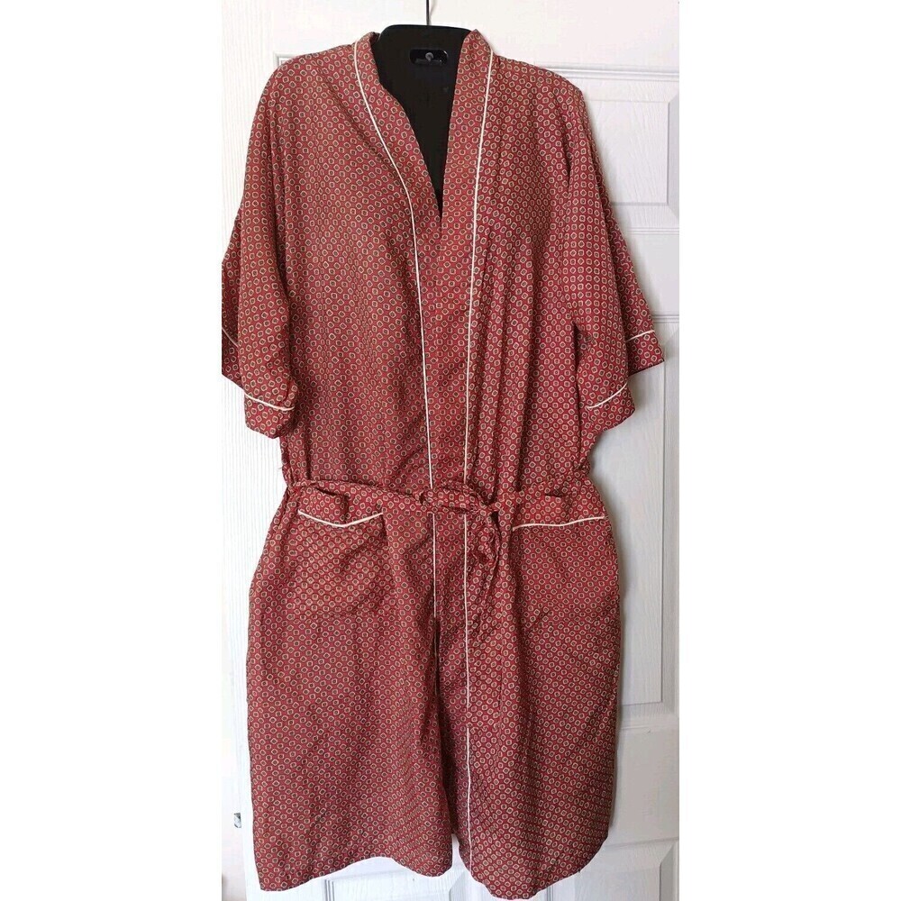 Vintage Sacks Fifth Avenue Robe Lord Berkleigh One Size Red 70's Housecoat